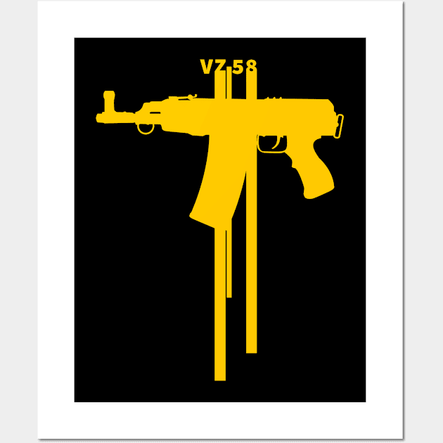 Yellow lines Assault rifle VZ-58 Wall Art by YujiVI